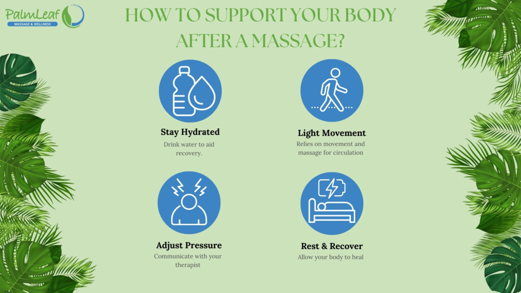 How to Support Your Body After a Massage: Essential Tips for Hydration, Movement, Pressure Adjustment, and Recovery